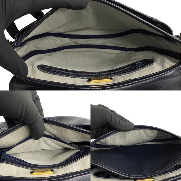 Loewe Anagram Leather Mini Shoulder Pochette Navy - Picture 8 of 10